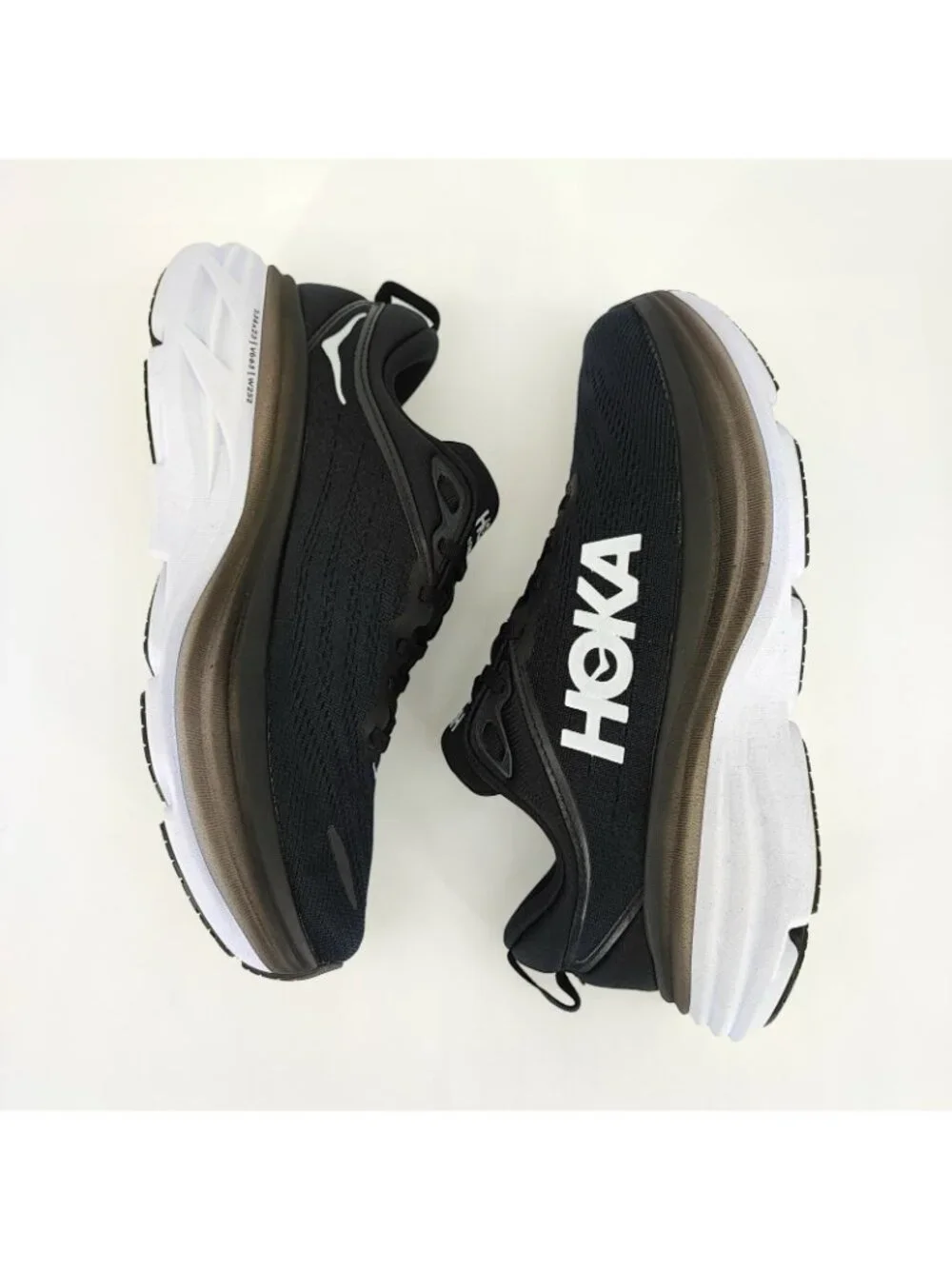 HOKA Bondi 8 Women's Size 8 US Running Shoes Mesh Black White 1127952 BWHT